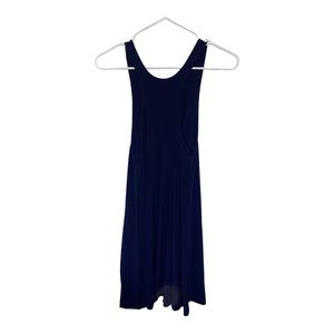 Norma Kamali Timeless Navy Blue Sleeveless Racerback Swing Dress | Size M